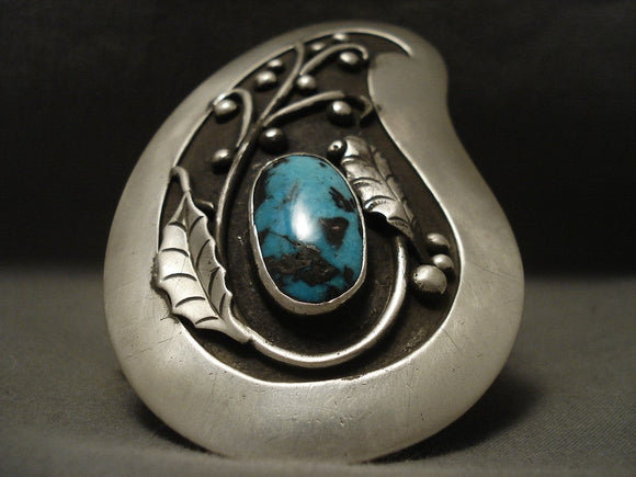 147 Gram Giant Vintage Navajo Bisbee Turquoise Native American Jewelry Silver Bracelet-Nativo Arts