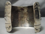 Huge Vintage Native American Navajo Turquoise Wave Sterling Silver Bracelet Old Cuff-Nativo Arts