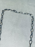 Traditional Native American Navajo Old Kingman Turquoise Sterling Silver Concho Necklace-Nativo Arts