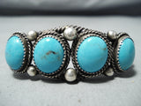Jeffrey Mutte Native American Navajo Villa Grove Turquoise Sterling Silver Bracelet-Nativo Arts