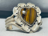 Native American Very Rare Tigers Eye Vintage Navajo Sterling Silver Bracelet-Nativo Arts