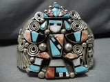 Opulent Ben Begaye Kachina Turquoise Sterling Silver Native American Navajo Bracelet Cuff-Nativo Arts
