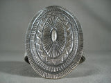 148 Grams 'Opulent Stamp On Tufa' Sterling Native American Jewelry Silver Navajo Bracelet-Nativo Arts