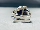 Unique Advanced Silver Work Native American Navajo Pilot Mountain Turquoise Sterling Silver Ring-Nativo Arts