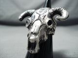Marvelous San Felipe Native American Sterling Silver Skull Ring-Nativo Arts