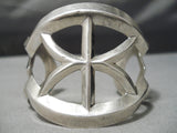 Expressive Vintage Navajo Sterling Silver Bracelet Native American Old-Nativo Arts
