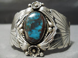 Important Vintage Native American Navajo Henry Yazzie Bisbee Turquoise Sterling Silver Bracelet-Nativo Arts