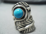 Signed Vintage Navajo Native American Sleeping Beauty Sterling Silver Ring-Nativo Arts