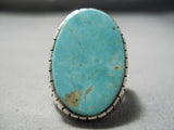Huge Big Men's Royston Turquoise Sterling Silver Native American Ring-Nativo Arts
