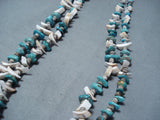 Impressive Vintage Navajo Turquoise Sterling Silver Necklace Native American Old-Nativo Arts