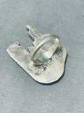 One Of The Best Vintage Native American Zuni Turquoise Rainbowman Sterling Silver Ring-Nativo Arts