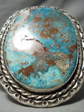 Opulent Vintage Native American Navajo Very Rare Turquoise Sterling Silver Bracelet Old-Nativo Arts