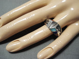 Noteworthy Lonn Parker Vintage Native American Navajo Turquoise Sterling Silver Ring-Nativo Arts