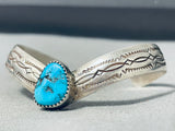 Marvelous Vintage Native American Navajo Sleeping Beauty Turquoise Sterling Silver Bracelet-Nativo Arts