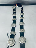 Horse Love Hand Carved Native American Navajo Sterling Silver Concho Belt-Nativo Arts