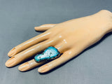 Native American Gorgeous Vintage Morenci Turquoise Sterling Silver Ring-Nativo Arts