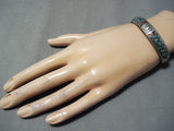 Dynamic Vintage Navajo Turquoise Sterling Silver Bracelet Native American Old-Nativo Arts