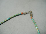 One Of The Finest Vintage Native American Navajo Turquoise Indian Head Sterling Silver Necklace-Nativo Arts