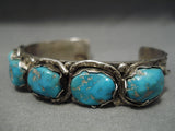 Native American Important (d.) Effie Calavaza Turquoise Sterling Silver Snake Bracelet Old-Nativo Arts