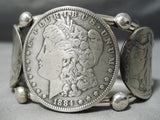 Heavy Thick Coin Native American Sterling Silver Coin Bracelet-Nativo Arts