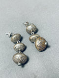 Tremendous Vintage Native American Navajo Sterling Silver Earrings-Nativo Arts