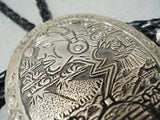 Historical Native American Navajo Radio Station Vintage Native American Navajo Sterling Silver Bolo Tie-Nativo Arts