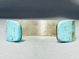 One Of The Best Vintage Native American Navajo #8 Turquoise Inlay Sterling Silver Bracelet-Nativo Arts