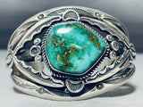 Important Damale Turquoise Vintage Native American Navajo Sterling Silver Bracelet Old-Nativo Arts