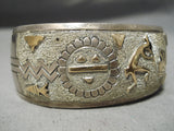 Important Smithosnian Vintage Native American Navajo 14k Gold Sterling Silver Bracelet Old-Nativo Arts