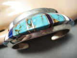 One Of The Most Unique Vintage Native American Navajo #8 Turquoise Sterling Silver Bracelet-Nativo Arts
