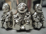 Important Vintage Native American Navajo Sotryteller Sterling Silver Bracelet Old-Nativo Arts