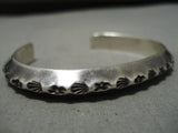 Amazing Vintage Navajo Deep Stampings Sterling Silver Native American Bracelet-Nativo Arts