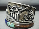 Important Vintage Native American Hopi Phillip Sekaquaptewa Turquoise Sterling Silver Bracelet-Nativo Arts