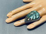 One Of Most Detailed Ever Vintage Native American Navajo Royston Turquoise Sterling Silver Ring-Nativo Arts