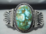 Dazzling Navajo Native American Carico Lake Turquoise Sterling Silver Bracelet-Nativo Arts