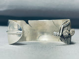 Important Vintage Native American Navajo Feather Turquoise Sterling Silver Bracelet-Nativo Arts