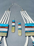 Rare Double Sided Serpentine Native American Kewa Turquoise Shell Heishi Necklace-Nativo Arts