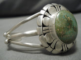 Stunning Native American Carico Lake Turquoise Sterling Silver Bracelet Old-Nativo Arts