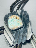 Crazy Workmanship Vintage Native American Navajo Turquoise Sterling Silver Bolo Tie-Nativo Arts
