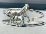 Native American Prancing Horses Vintage Southwest Sterling Silver Bracelet-Nativo Arts