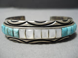 Native American Important Hallmark Ihmss Turquoise Sterling Silver Inlay Bracelet-Nativo Arts