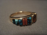 14k Gold Vintage Navajo Native American Jewelry jewelry Lone Mountain Turquoise Gold Ring Old Vtg-Nativo Arts