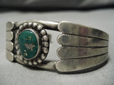 Striking Vintage Native American Navajo Cerrillos Turquoise Sterling Silver Bracelet-Nativo Arts