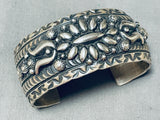 Important Stamp Genius Vintage Native American Navajo Sterling Silver Bracelet-Nativo Arts