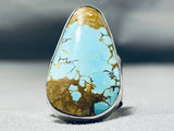 Rare Turquoise Native American #8 Sterling Silver Ring-Nativo Arts