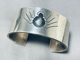 Black Widow Vintage Native American Navajo Spider Sterling Silver Bracelet Old-Nativo Arts