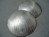 Marvelous Vintage Native American Navajo Sterling Silver Shell Earrings-Nativo Arts