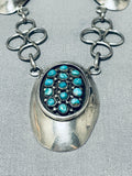 Native American Snake Eyes Turquoise Vintage Navajo Sterling Silver Concho Necklace Old-Nativo Arts