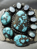 Important Vintage Native American Navajo Last Chance Turquoise Sterling Silver Opal Bracelet-Nativo Arts