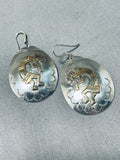 Astounding Native American Navajo Sterling Silver Kokopelli Earrings-Nativo Arts